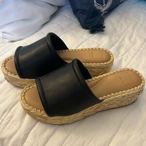 Dolce Vita Black Espadrille Slides 8.5W Wide
